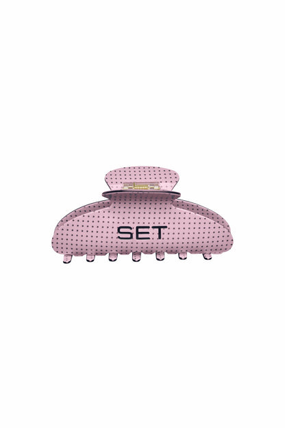 SET ACTIVE SET POLKA DOT CLAW CLIP - PINK CONFETTI