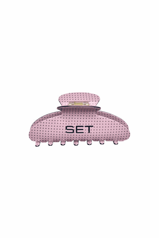 SET ACTIVE SET POLKA DOT CLAW CLIP - PINK CONFETTI