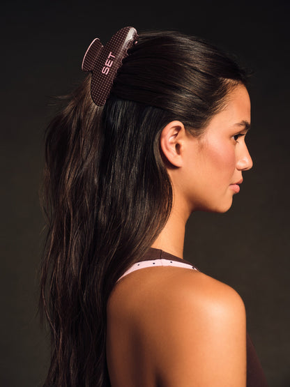 SET ACTIVE SET POLKA DOT CLAW CLIP - SWIRL