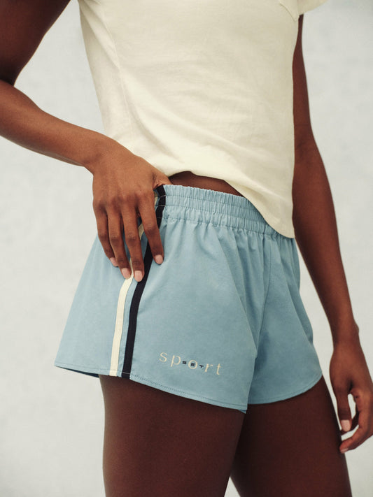 SET ACTIVE NYLON TRACK SHORTS - WASHED