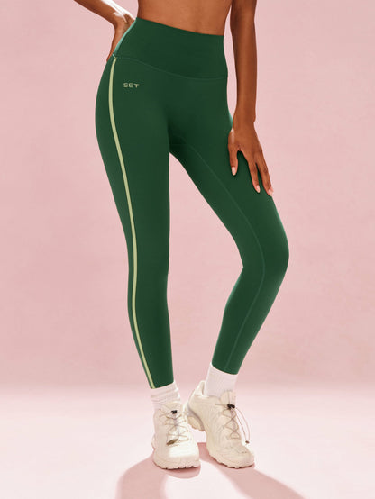 SET ACTIVE SPORTBODY® SPORTY STRIPE LEGGINGS - LAWN