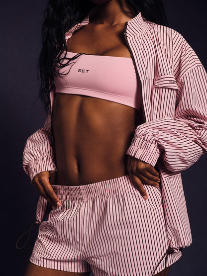 SET ACTIVE NYLON TRACK STRIPE SHORTS - SWIRL